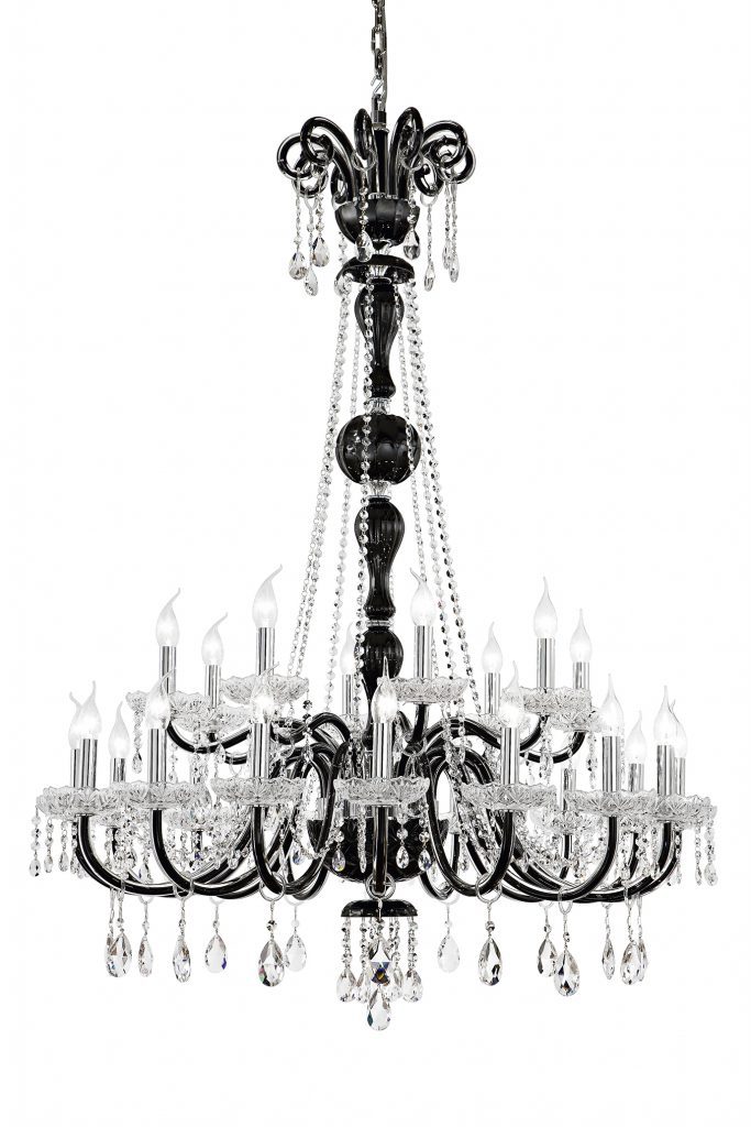 classic black chandelier murano glass with crystals