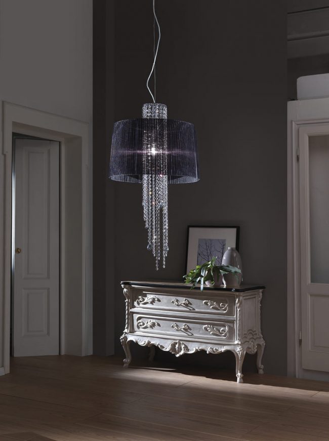 SOSPENSIONE CON PARALUME NERO 